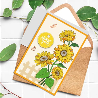 Realistic Sunflower Stamps and Dies and Layering Coloring Stencil Set