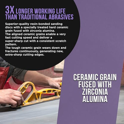 Premium 400 Grit PSA Purple Film Ceramic Longboard Sandpaper (60 Foot)