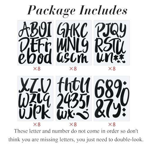 576 Pcs 8 Sheets Letters Stickers Vinyl Alphabet Number Decals Back to School Supplies for Water Bottles Cups Mailbox Scrapbooking Bulletin Board Classroom Decor (8 Count)
