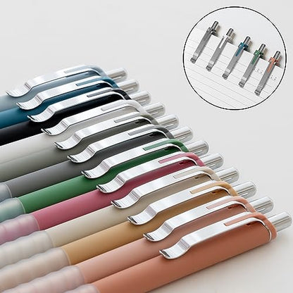 Ballpoint Pens Black Medium Point 1mm Pen with Super Soft Grip Ball Point Pen for Men Women Retractable Pens (12 Count)