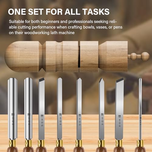 Expert Wood Lathe Chisel Set 8 PCS (8 Count)