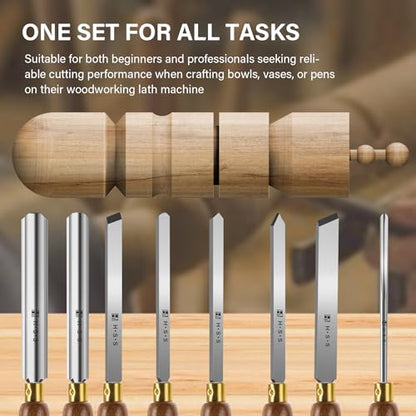 Expert Wood Lathe Chisel Set 8 PCS (8 Count)