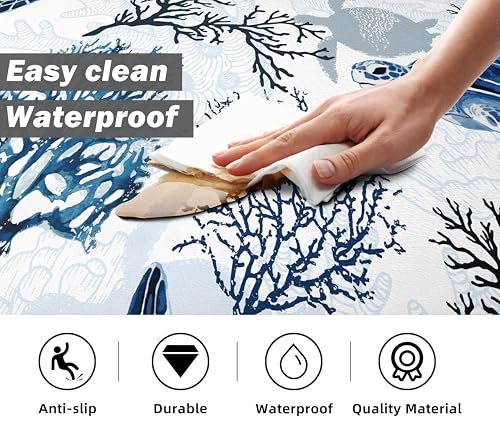 Boho Kitchen Rugs Set 2 Pieces Memory Foam Colorful Ceramic Comfort Tile Floor Mat Anti Fatigue Non (8.4167 Sq Ft)