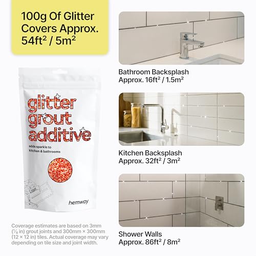 Red Holographic Glitter Grout Additive 100g Metallic Flakes (3.52 Ounce)