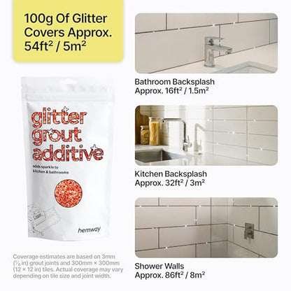 Red Holographic Glitter Grout Additive 100g Metallic Flakes (3.52 Ounce)