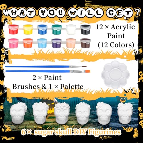 6 Sets Skull Gnome Ceramics Paint Kit (6 Count)