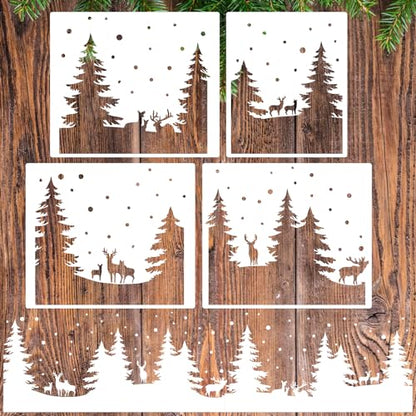 Christmas Stencils for Windows Large Christmas Stencils for Crafts Reusable