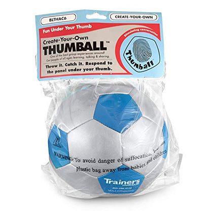 Create-Your-own Thumball 6", Blue, (Includes Marker) | Develop Your Own Ice Breakers - Customize Learning Reinforcement Tools | 30 Blank Panels