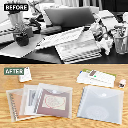 12 Pack Large Clear Die & Stamp Storage Bag Transparent Plastic Folders for Cutting Dies Stencil Embossing Crafts for DIY Scrapbooking Paper Card Craft Organizer Holder (12 Count)