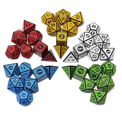 Double Colors Polyhedral Dice Sets with Pouches for D&D DND RPG MTG Dungeon and Dragons Table Board Roll Playing Games D4 D6 D8 D10 D% D12 D20