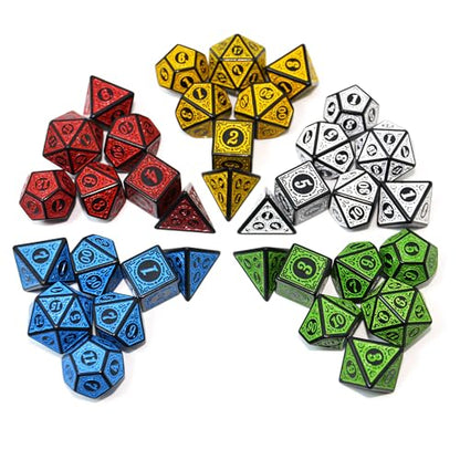 Double Colors Polyhedral Dice Sets with Pouches for D&D DND RPG MTG Dungeon and Dragons Table Board Roll Playing Games D4 D6 D8 D10 D% D12 D20