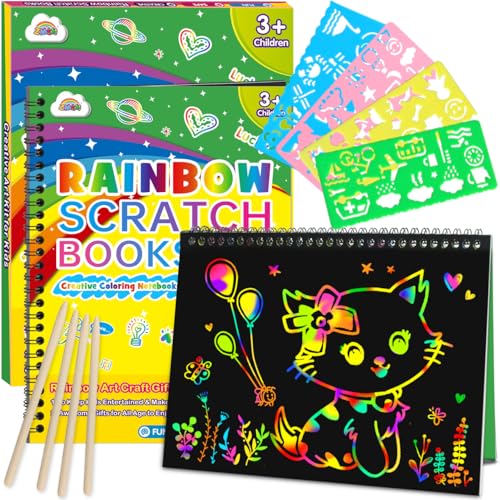 2 Pack Rainbow Scratch Paper Notebooks
