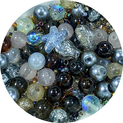 Assorted Glass Resin Beads Multi Size Colors Smooth Cracked Gravel Millet Spacer Beads for Bracelets Necklace Earring DIY Jewelry Making Craft