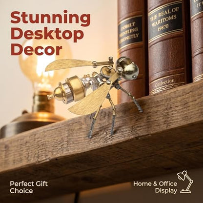 3D Metal Puzzle Mechanical Model Kit Steampunk Bee Insect 140+ Parts No Glue Build Premium Desktop Decor Christmas & Birthday Gift for Adults Hobbyists