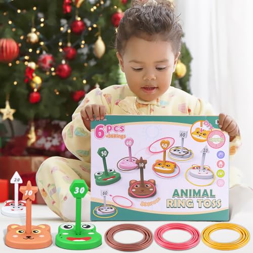 Animal Ring Toss Game Toy Set Kid Yard Outdoor Party Camp Toddler Ages 3 (42 Count)