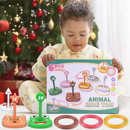 Animal Ring Toss Game Toy Set Kid Yard Outdoor Party Camp Toddler Ages 3 (42 Count)