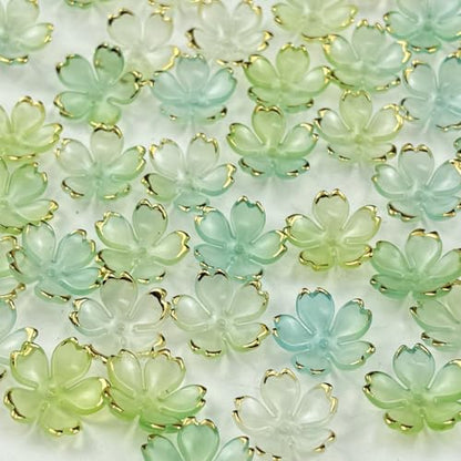 100pcs Acrylic Flower Beads (100 Count)
