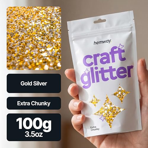 Craft Glitter Gold Silver 100g Extra Chunky Glitter (3.5 Ounce)