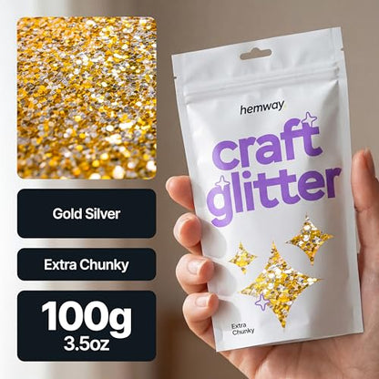 Craft Glitter Gold Silver 100g Extra Chunky Glitter (3.5 Ounce)