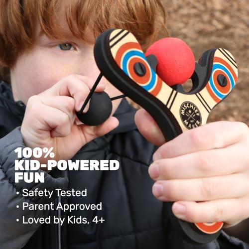 Mischief Maker® Wooden Slingshot for Kids with Soft Foam Balls (4 Count)