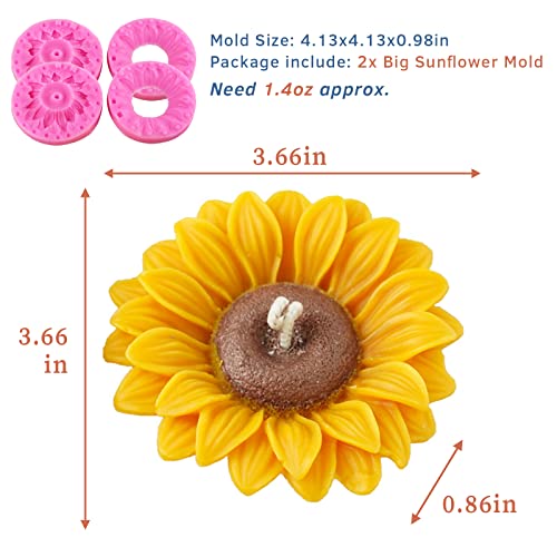 2PCS Large Sunflower Silicone Molds