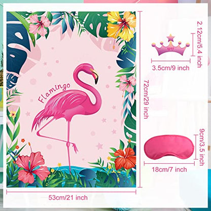 Pin The Crown on The Flamingo Birthday Hawaiian Luau Tiki Party