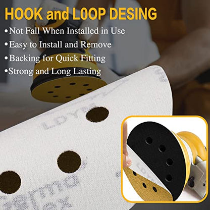 80PCS 5 Inch Sanding Discs 40 Grit Random Orbit Sander Sandpaper (80 Count)