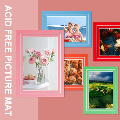 10 Pack 5x7 Colorful Picture Mats