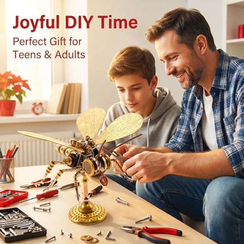 Steampunk Mechanical Insect Butterfly 3D Metal Puzzle Model Kits for Adults 150+ Parts Stunning Desk Decor Christmas & Birthday Gift for Men Adults Hobbyists