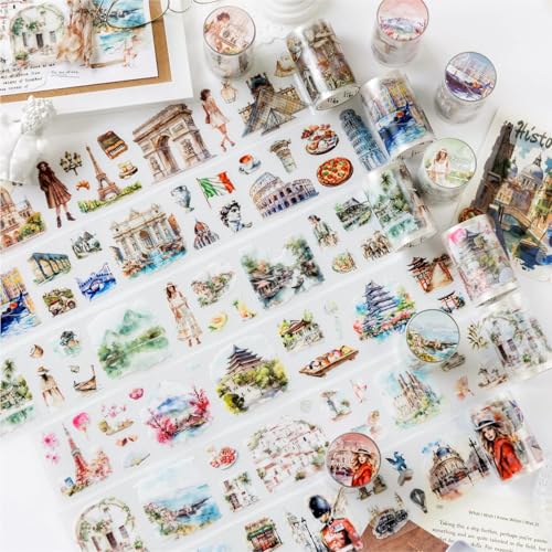 6 Rolls PET Tape Stickers for Scrapbook Supplies