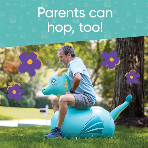 Hop N Go Inflatable Blue Dragon Bouncy Riding
