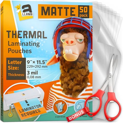 Matte Thermal Laminating Pouches (30 Count)