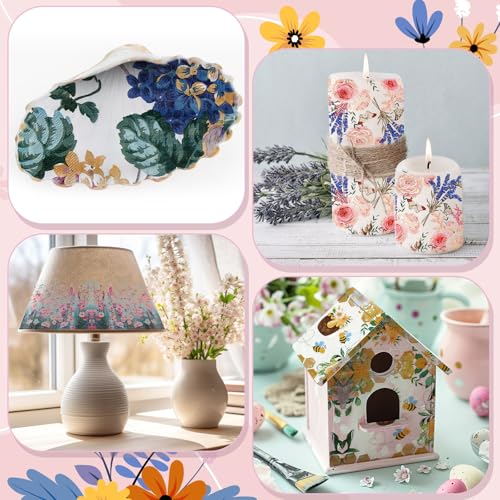 20 Pack Decoupage Napkins Floral Cocktail Decorative Paper Napkins (20 Count)