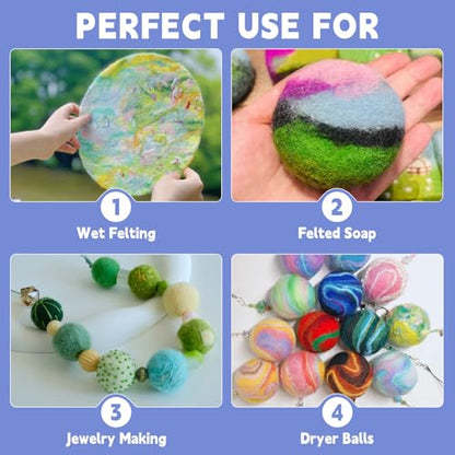 50 Colors Needle Felting Wool
