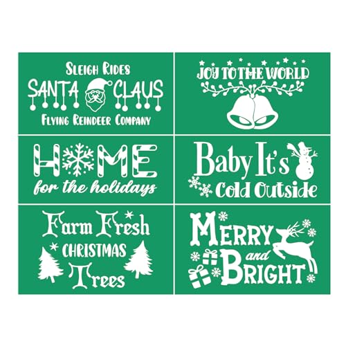 Christmas Tree Stencil Deer Silk Screen Stencils Reusable Self Adhesive Silk Screen Transfers Screen Print Stencil Holiday for Crafts on Wood