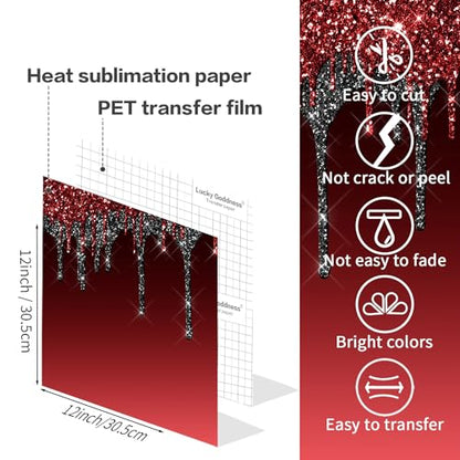 Glitter Transfer Sheets for Sublimation Blanks Mug Tumbler T