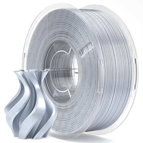 Silk PLA 3D Printer Filament 1.75mm Silver Grey 1KG (35.27 Ounce)