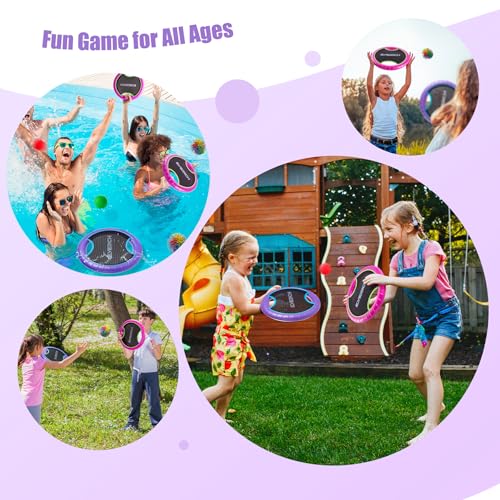 Bouncy Paddle Ball Game for Kids with 2 EVA Foam Trampoline Paddles and 4 Balls