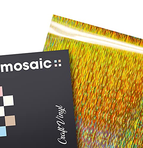 Mosaic+ Gold Brushed Holographic 1ft x 5ft Crafting Vinyl Crinkle