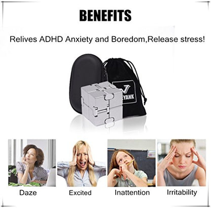 Fidget Cube Metal Infinity Cube for Stress and Anxiety Relief