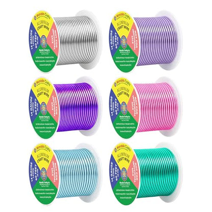 14 GA Turquoise Pink Assorted Anodized Aluminum Craft Wire (330 Foot)