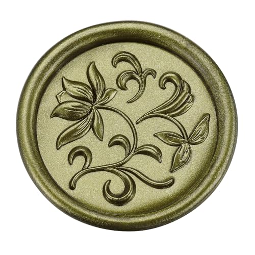 15Pcs Metallic Green Gold Sealing Wax Sticks for Wax Seal Stamp (15 Count)