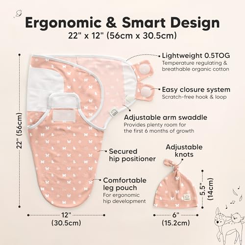 3pk Organic Swaddles for Newborns Girls (3 Count)