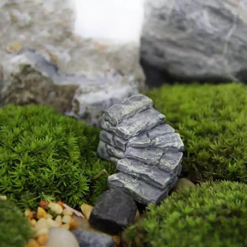 2 Pcs Curved Stone Steps Miniature Fairy Garden Accessories (2 Count)