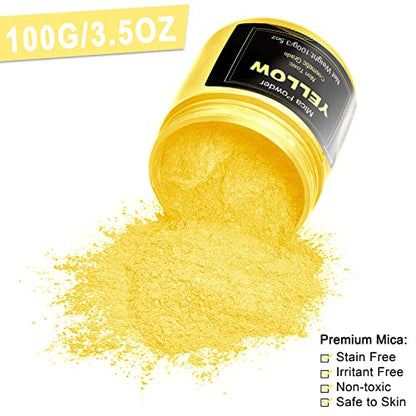 Yellow Mica Powder Pigment (3.5 Ounce)