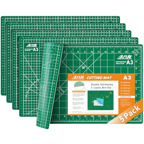 A3 Self Healing Cutting Mat 12''x18'' 5 pack (5 Count)