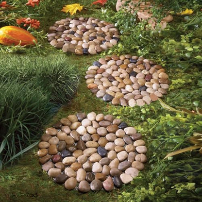 Garden Stepping Stones Outdoor Round River Stone Decorative Nature River Rocks for Landscaping Outside Walkway Patio Yard Garden Pathway