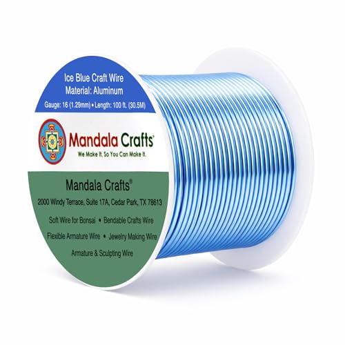 16 Gauge Ice Blue Anodized Aluminum Craft Wire