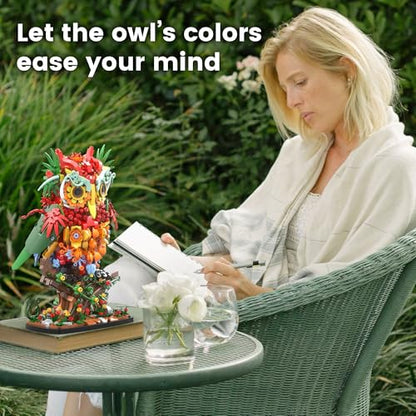 Flower Owl Animal Building Toy for Adults