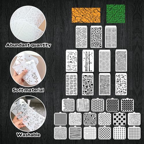 30 Pcs Abstract Layering Stencils for Painting (30 Count)